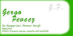 gergo pevecz business card